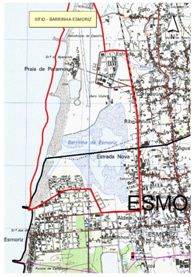 Mapa de Barrinha de Esmoriz e Lagoa de Paramos