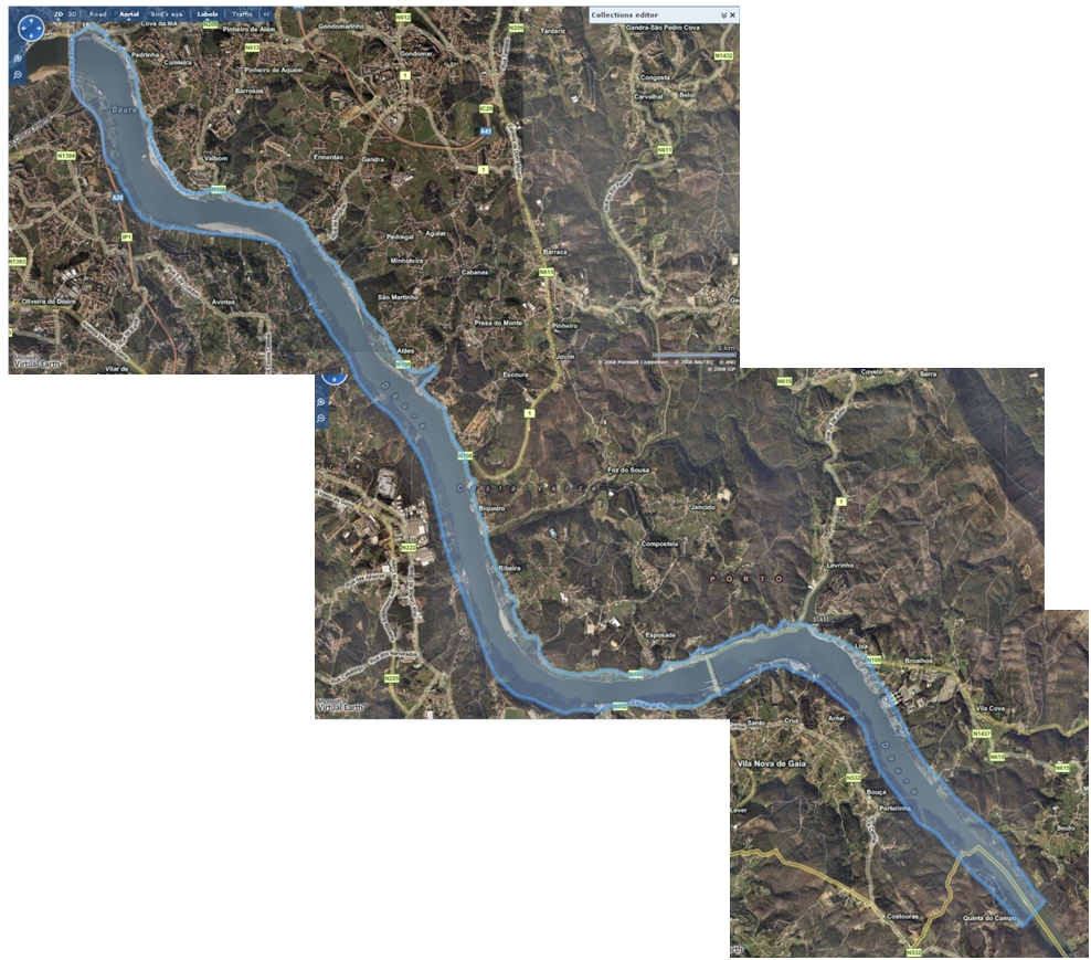 Mapa de Encostas declivosas do rio Douro