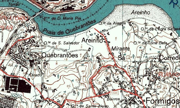 Mapa de Margem do rio Douro entre a ponte D. Maria Pia e a Ponte do Freixo