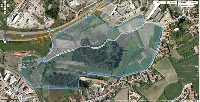 Mapa de Quintas e campos agrícolas em Águas Santas