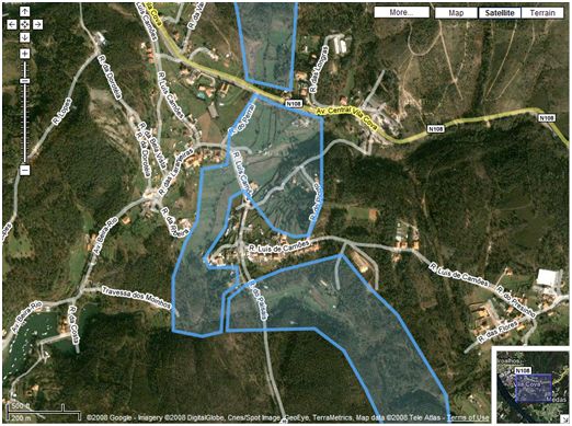 Mapa de Ribeira de Vila Cova (ou de Rebentão)