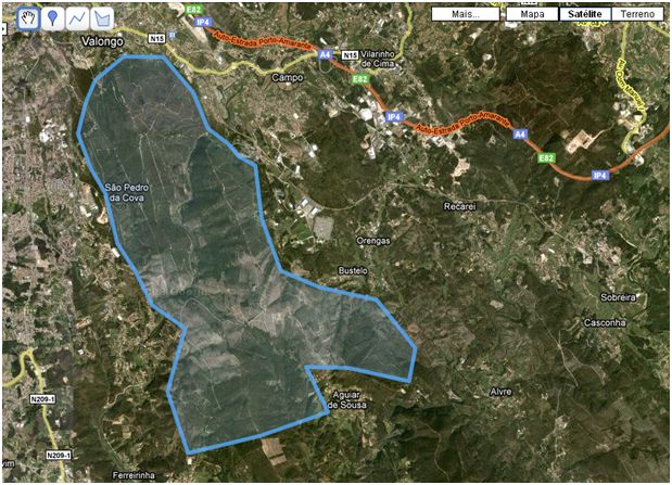 Mapa de Serra de Santa Justa, Pias e Castiçal